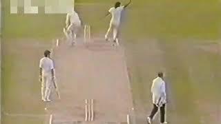 21 year old Wasim Akram runs out Phil Edmonds