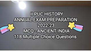 ll PUC HISTORY MCQ - ANCIENT INDIA.  English Medium.