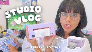 Studio Vlog : Life as an itty bitty business owner, packing orders, Munbyn printer & more