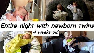 nighttime routine with newborn twins  evening routine with newborn twins