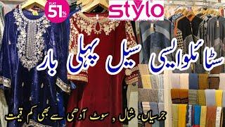 Stylo winter sale flat 51% on pret collection , shawls , jersey collection