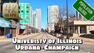 Driving Around University of Illinois Urbana-Champaign Campus in 4k Video