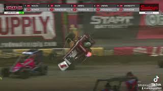 Ashton Torgerson wreck at the Chili Bowl 2023. HORRIFIC AND UNBELIEVABLE WRECK.