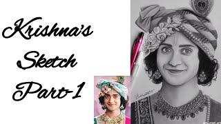 Krishna sketch / drawing Part 1 Real time video of outlines Sumedh Mudgalkar