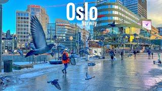 Oslo Norway - February 2022 - 4K-HDR Walking Tour - (▶91min)