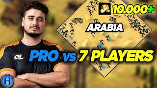 A Pro Starting With 10000 Gold vs 7 Players | AoE2