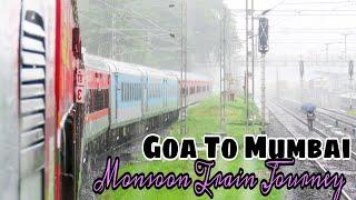 Goa To Mumbai Full Journey:Janshatabdi Exp:Train Journey In Heavy Rain