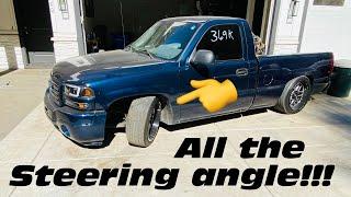 BIG STEERING ANGLE ON MY GMC 1500… budget drift truck build EP | 7