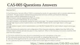 Best CompTia CAS-003 VCE Test Questions