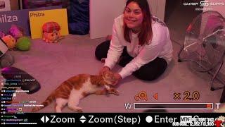 Philza and Mumza get visited by a cat on stream