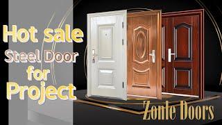 100+ Hot Sale Cheap Price Steel Entry Security Front Door Design for Project from Zonle Doors