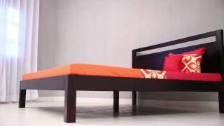 Bed Online in India - Bacon Double Bed Mahogany Finish Online @ Wooden Street