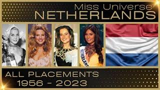 MISS UNIVERSE NETHERLANDS | EVERY PLACEMENT 1956-2023