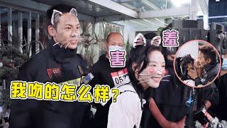 章若楠片场害羞，下意识投入陈伟霆怀抱，网友：你俩好有夫妻相#陈伟霆 #章若楠 #照亮你