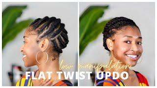 Flat Twist Pin Up Style for Short Natural Hair | Low Manipulation Styles