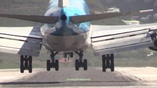 2nd Last KLM 747 St Maarten flight, very fast take off