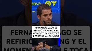 Fernando Gago "Tengo momentos vividos muy buenos en RACING. Hoy me toca estar en otra institución"