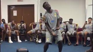 BLACK STARS PLAYERS SHOWS DANCE SKILLS INSIDE TEAM HOTEL AFTER 2ND TRAINING - NEW PLAYERS INITIATION