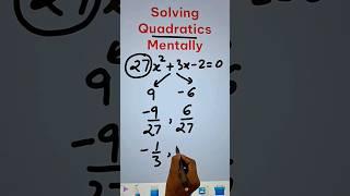 Quadratic Equations II Fast Trick to Find Roots II Solving Quadratic Equations Easily #youtubeshorts