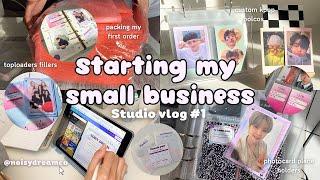 studio vlog 01˳༚ starting my small business: kpop polcos, photocard place holders, toploader deco