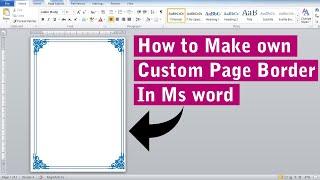 How to Make Own Custom Page Border Desgn in Ms word || Word Tutorial || Word Tips and Tricks ||