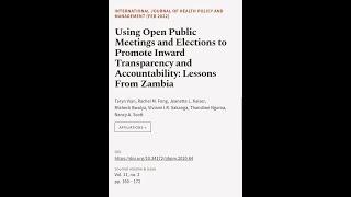 Using Open Public Meetings and Elections to Promote Inward Transparency and Accountab... | RTCL.TV