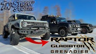 Bronco Raptor, Jeep Gladiator & Ineos Grenadier CONQUER Ice Mountain