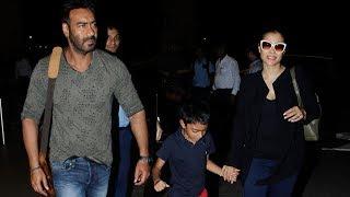 Ajay Devgn Spotted With His Wife Kajol & Kids At Mumbai Airport