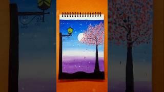 easy way to paint a beautiful scene #painting #colour #shorts