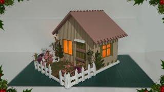 DIY - MINIATURE GARDEN HOUSE FROM WASTE PAPER - Making Miniatüre Paper House