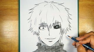 How To Draw Ken Kaneki From Tokyo Ghoul | Ken Kaneki Drawing - Easy to Draw