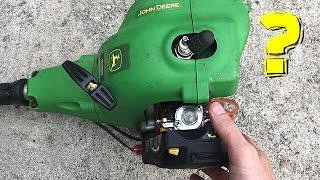 Fixing a JOHN DEERE Gas String Trimmer that Wont Start or Run - Fuel lines Limiter Adjustment Screws