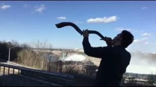 Blowing Shofar in Nigrafall,Canada