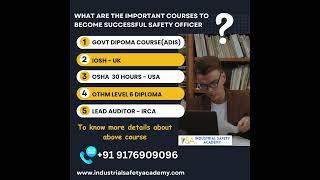 What are the Important courses to Become Successful Safety officer ? - Safety Courses in Chennai