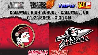 Monroe Central Seminoles vs Caldwell Redskins HS Boys Basketball 01.24.2025