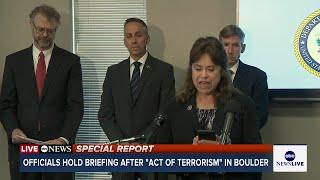 Officials hold news conference on 'targeted attack' in Boulder, CO: ABC NEWS SPECIAL REPORT