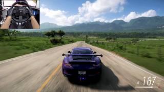 Porsche 911 GT3 RS - Forza Horizon 5 | Steering wheel gameplay