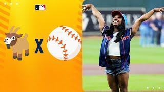 Simone Biles : STILL PERFECT! (Olympic medalists Biles + Chiles at Astros game!)