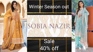 Sobia Nazir Winter Season out Sale 40% Off | Unstitch | Embroidery |  Dreamart Collection by Sana