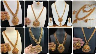 Latest trending party wear gold necklace sets for women