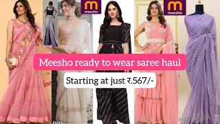 MEESHOReady To Wear Sarees| Indo Western Saree Haul From Meesho  Meesho party wear saree