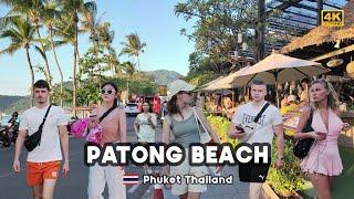 [4K]  Walking along Patong Beach to Bangla Road in Phuket, Thailand, Feel the atmosphere of 2024