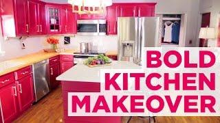 Bold and Colorful Kitchen Makeover Before & After | At Home Tips | HGTV