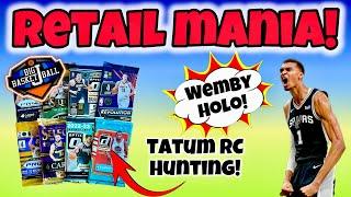 *RETAIL MANIA!* Ripping 30+ Panini NBA Basketball Packs  Tatum RC Hunting + Wemby Holo!