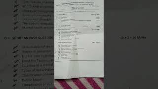 post basic bsc nursing 2nd year/mental health nursing/question paper#2023