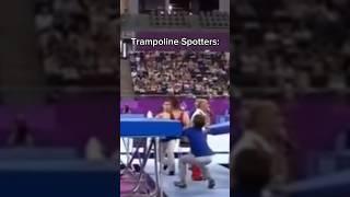 He really just gave up  #gymnast #gymnasticsfails #sports #trampoline #gymnastics #spotters #lol