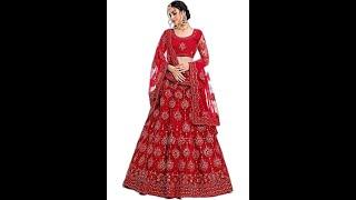 Women's Net Embroidered Lehenga Choli And Dupatta Set