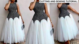 How to Cut and Sew This Beautiful Stylish Gathered dress.