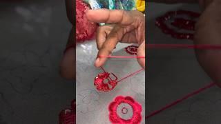 Beautiful hand embroidery 3d flower making #fashion #embroideredclothes #handmade #manufacturing