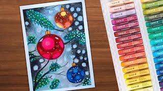 Christmas Drawing with Oil Pastel | Merry Christmas Drawing Easy | Easy Christmas Drawing #christmas